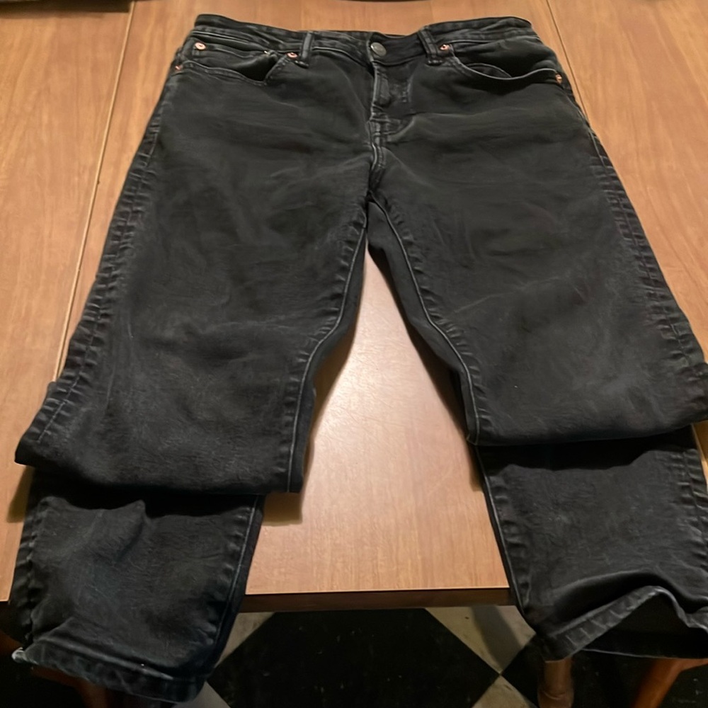 American eagle black straight leg jeans size 30/30